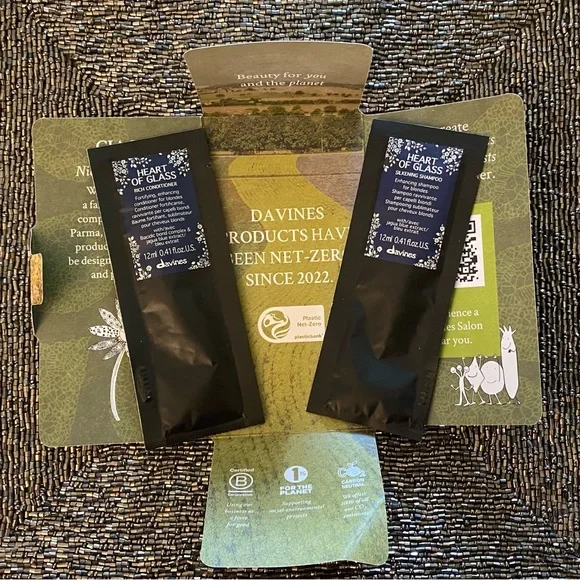 4️⃣ FOR 💲1️⃣5️⃣ DAVINES HEART OF GLASS SHAMPOO & CONDITIONER SAMPLES - Picture 2 of 2